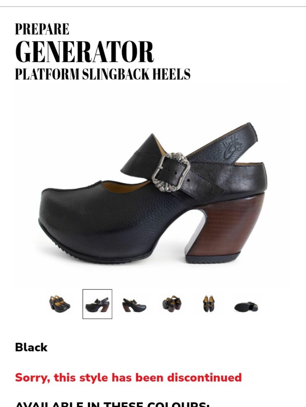 John Fluevog --Prepare Generator-- Black Slingback Platform Heels - Picture 5 of 5